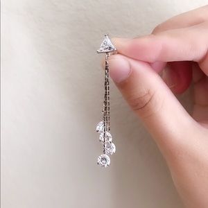 Cubic Zirconia Drop Earrings in Sterling Silver